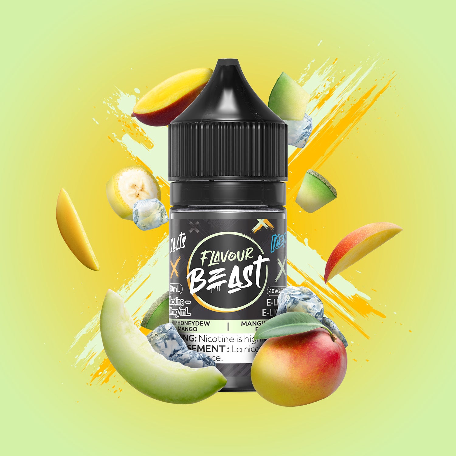 Salt Nicotine Flavour: Hip Honeydew Mango MG: 10mg Flavour Beast e-liquid salt (30ML) | Supa Vapes - Hawkesbury, Ottawa & Ontario Vape Shop