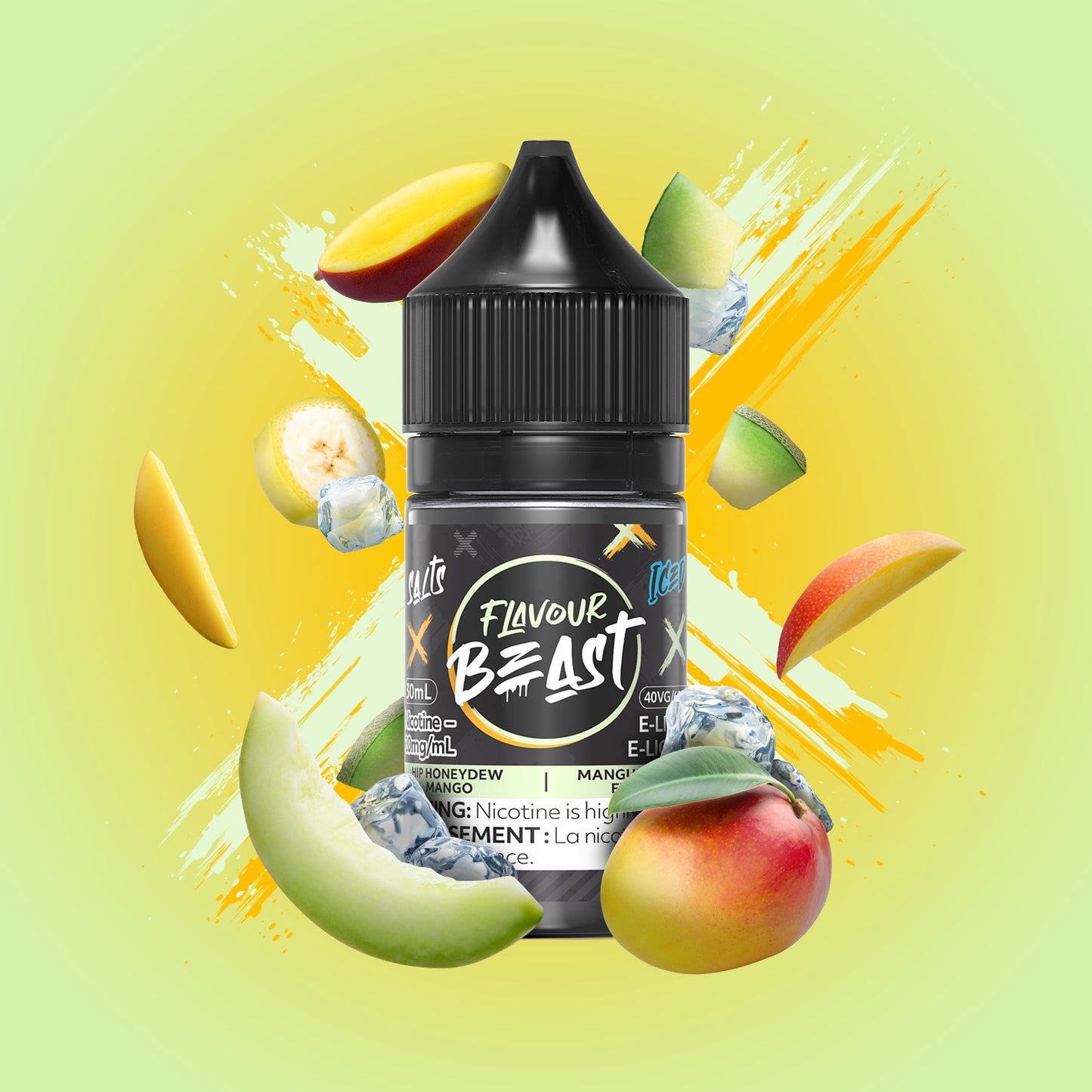 Salt Nicotine Flavour: Hip Honeydew Mango MG: 20mg Flavour Beast e-liquid salt (30ML) | Supa Vapes - Hawkesbury, Ottawa & Ontario Vape Shop