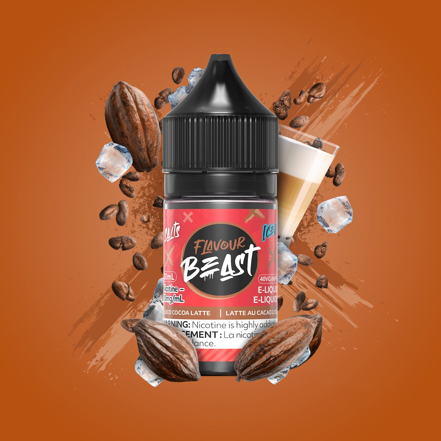 Salt Nicotine Flavour: Loco Cocoa Latte Iced MG: 10mg Flavour Beast e-liquid salt (30ML) | Supa Vapes - Hawkesbury, Ottawa & Ontario Vape Shop