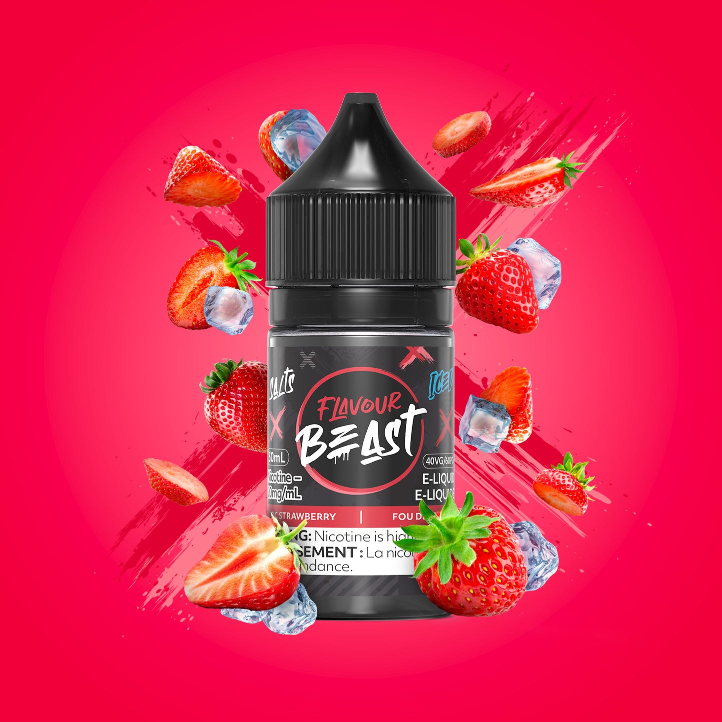 Salt Nicotine Flavour: Sic Strawberry MG: 20mg Flavour Beast e-liquid salt (30ML) | Supa Vapes - Hawkesbury, Ottawa & Ontario Vape Shop