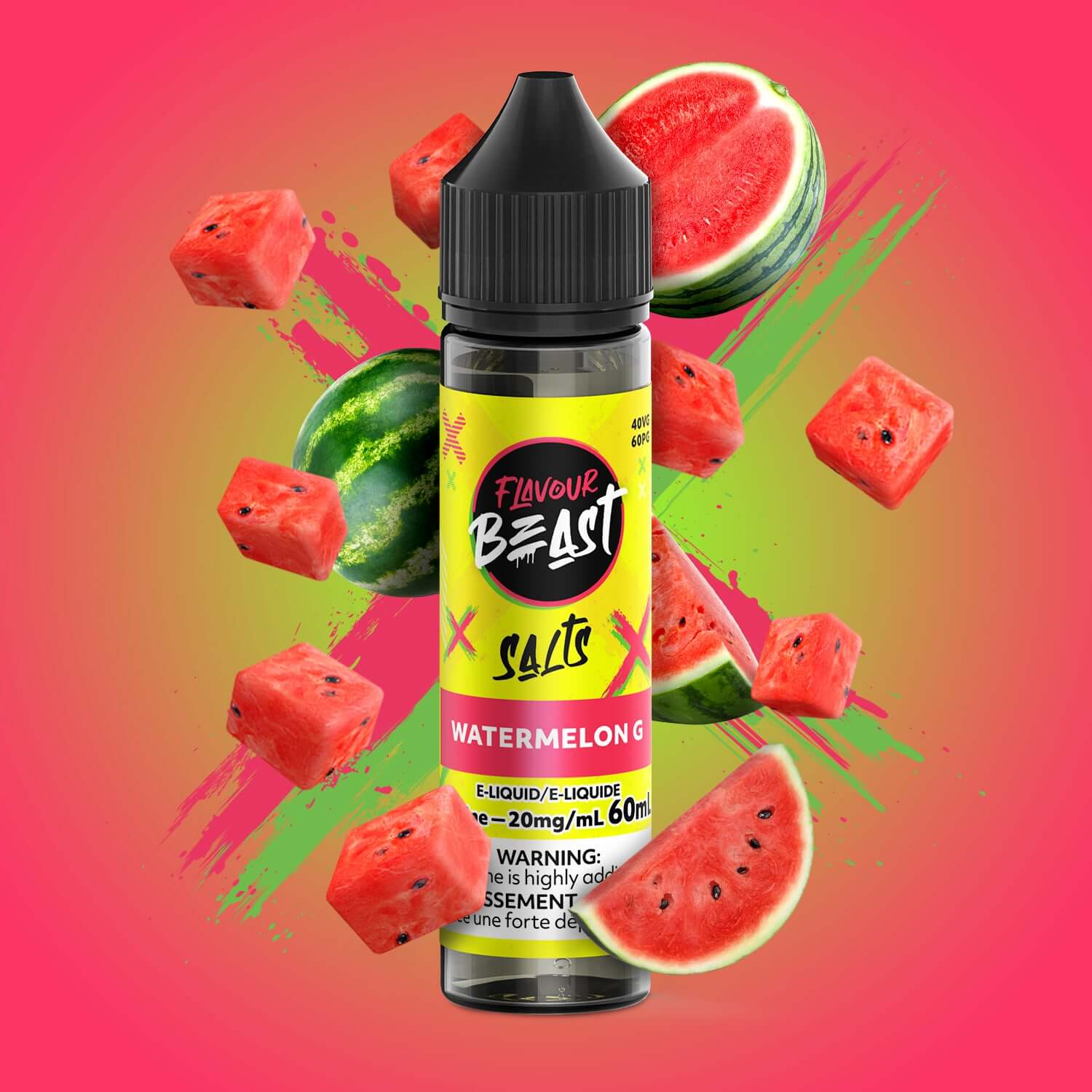 Flavour Beast E-Liquid Salt Nic 60mL, Wicked White Peach flavour with smooth salt nicotine, rich and intense taste, crafted for flavour lovers in Ontario and Quebec.