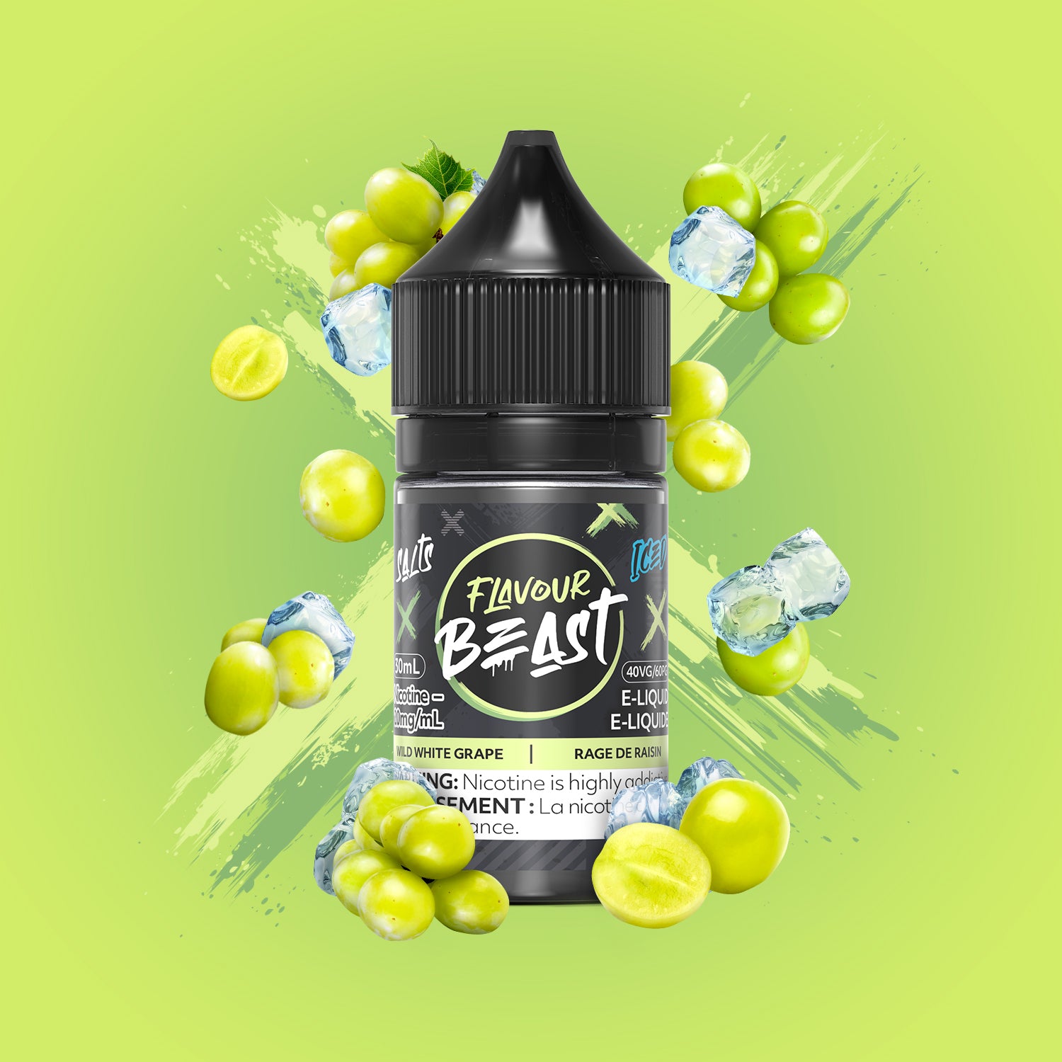 Salt Nicotine Flavour: Wild White Grape MG: 10mg Flavour Beast e-liquid salt (30ML) | Supa Vapes - Hawkesbury, Ottawa & Ontario Vape Shop