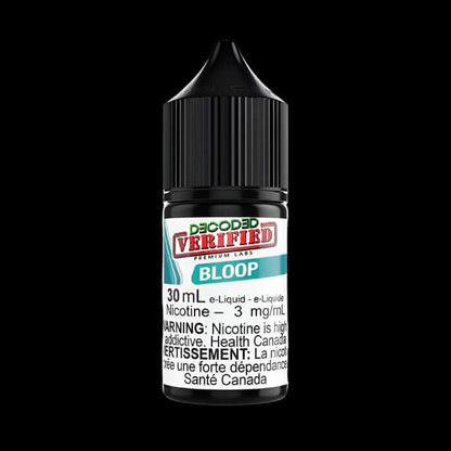 DECODED verified - salt NIC Bloop 2% - smooth and satisfying ejuice available in Hawkesbury, Ottawa, and across Ontario.