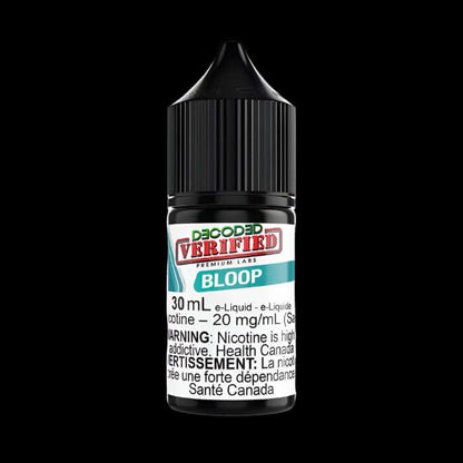 DECODED verified - salt NIC Bloop 1.2% - smooth and satisfying ejuice available in Hawkesbury, Ottawa, and across Ontario.
