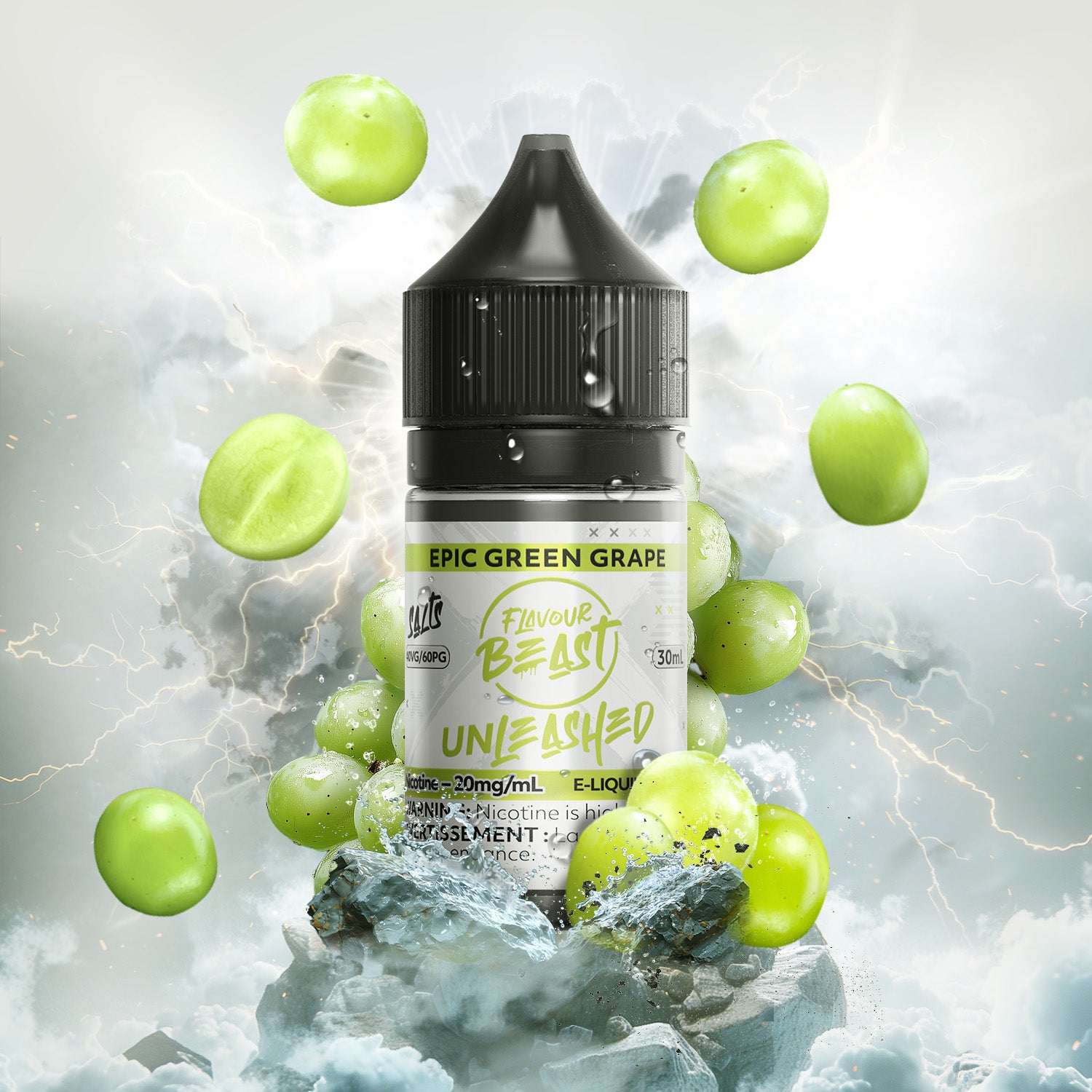 Flavour Beast Unleashed E-Liquid, Epic Peach Mango Ice flavour, refreshing blend of juicy peach and mango with cool icy finish, premium salt nicotine e-liquid, perfect for vapers in Ontario and Quebec.