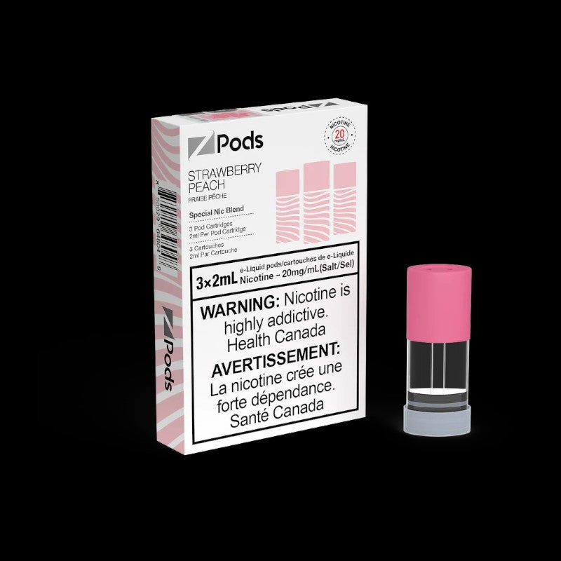 Z Pods, Savory Watermelon Strawberry flavour pod, 20mg nicotine strength, smooth yet strong vaping experience, ideal for Ontario and Quebec vapers.