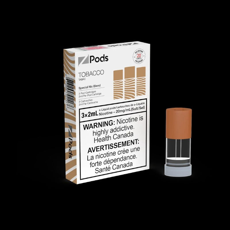 Z Pods, Strawberry flavour, 20mg nicotine strength, combining salt nic and freebase for a strong yet smooth vape, ideal for Ontario and Quebec vapers.