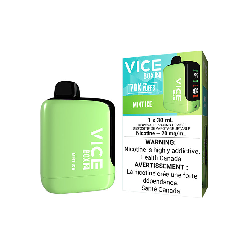 VICE Box 2, SLAPPIN' GRAPPLE ICE flavour, bold and refreshing vape with adjustable airflow, up to 70,000 puffs, designed for Ontario and Quebec customers.