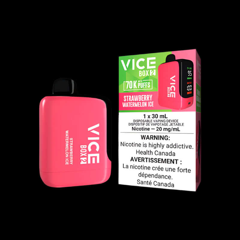 VICE box 2 ICY ORANGE PEACH - cool and intense disposable vape from VICE Box series, available in Hawkesbury, Ottawa, and across Ontario.