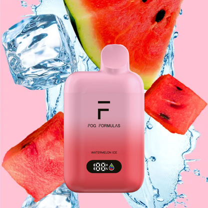 Series 15000 Disposable FOG Formulas Series in Watermelon Ice flavor with ice and watermelon slices.