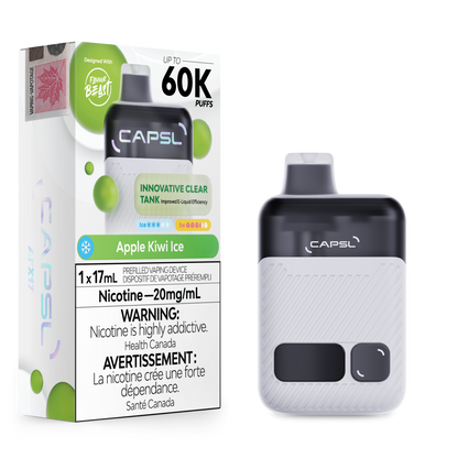CAPSL AFX17 Disposable Vape in Apple Kiwi Ice flavour - 17mL capacity e-cigarette.