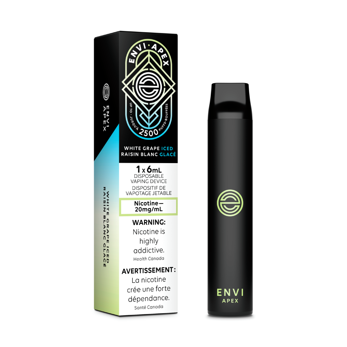 Envi Apex Disposable Vape — White Grape Iced