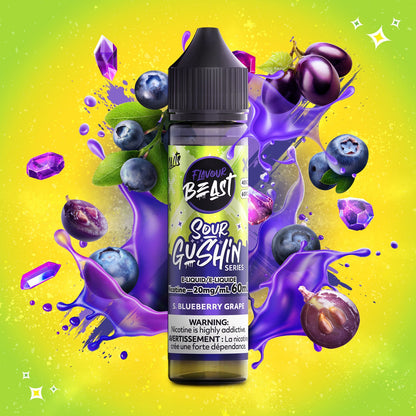Flavour Beast Gushin Salt E-Liquid 60mL S. Blueberry Grape - Supa Vapes