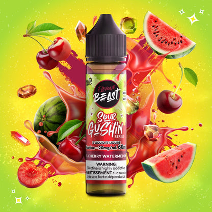 Flavour Beast Gushin Salt E-Liquid 60mL S. Cherry Watermelon - Supa Vapes