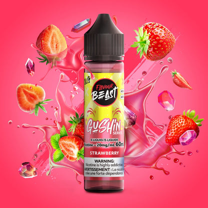 Flavour Beast Gushin Salt E-Liquid 60mL Strawberry - Supa Vapes