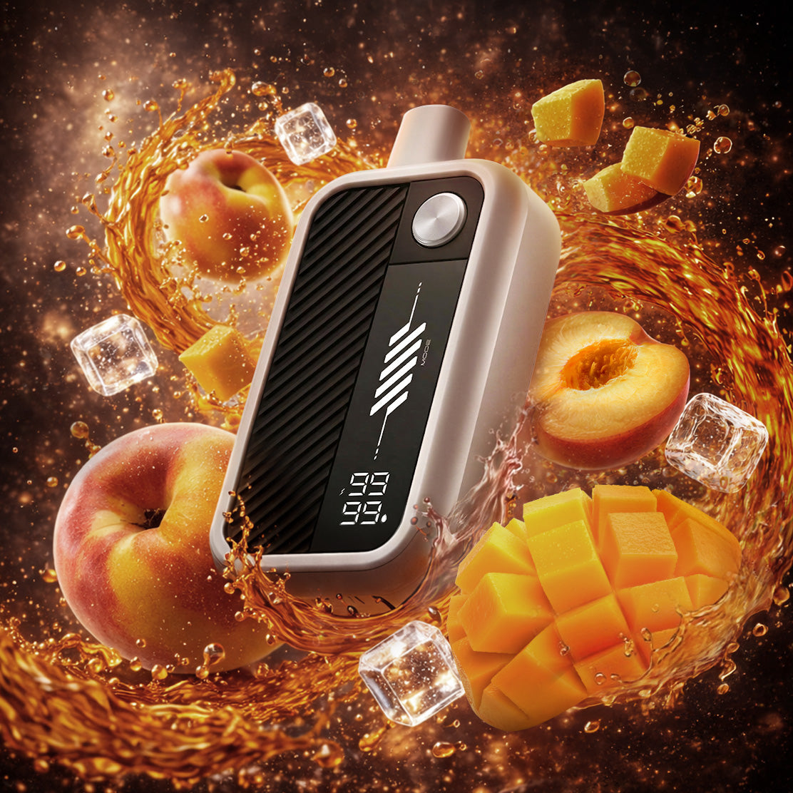 Flavour Beast Mode Max 3 Epic Unleashed 60K disposable vape in Epic Peach Mango Iced flavour, 60,000 puffs, 20mg salt nicotine, available at Supa Vapes Canada.
