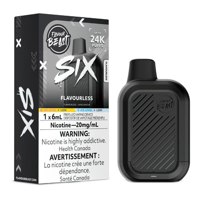 Flavour Beast SIX disposable vape in Flavourless, 24,000 puffs, 6mL | Supa Vapes Canada