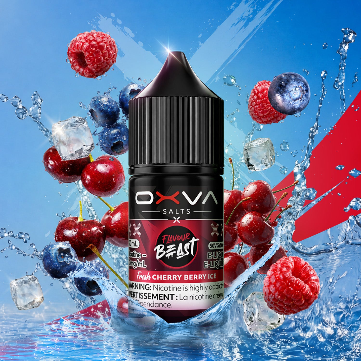 Flavour Beast x OXVA Fresh Cherry Berry Ice Salt Nic E-Juice 30mL - Supa Vapes