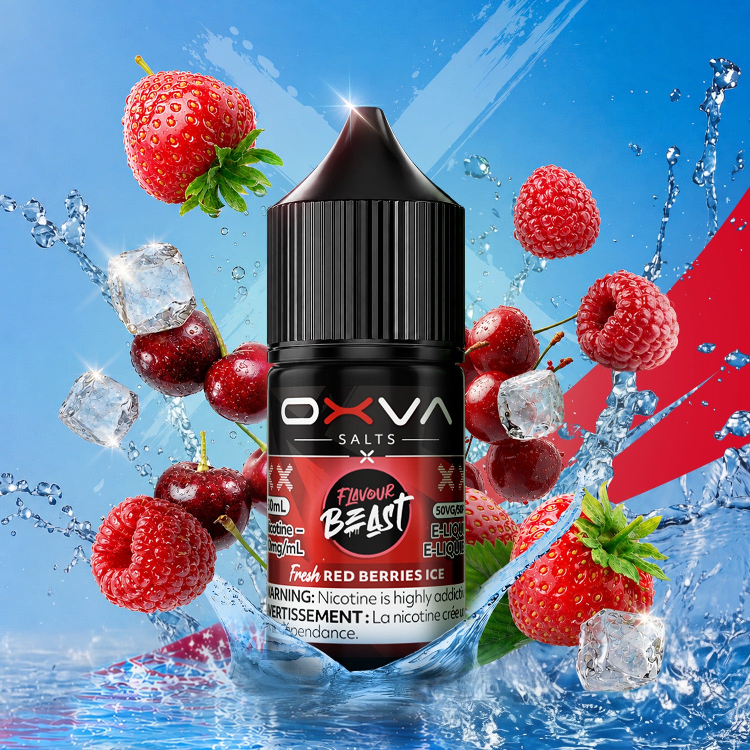 Flavour Beast x OXVA Fresh Red Berries Ice Salt Nic E-Juice 30mL - Supa Vapes