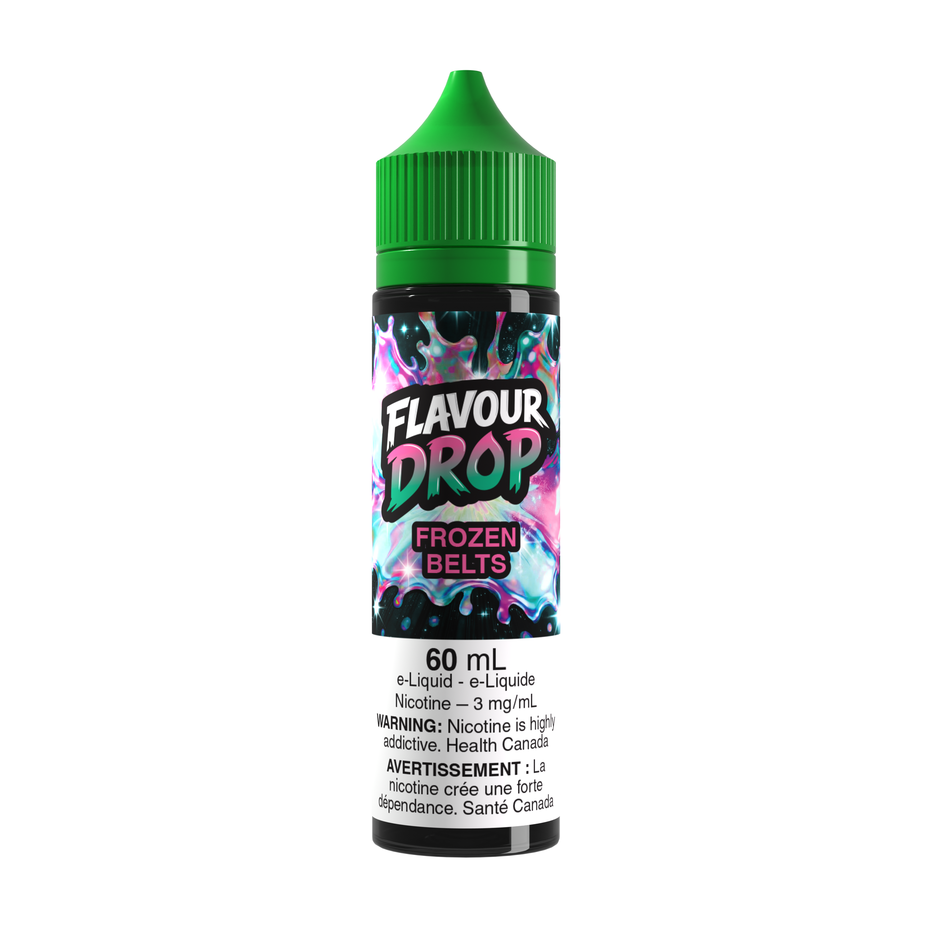 Flavour Drop Freebase Frozen Belts 60mL e-liquid bottle