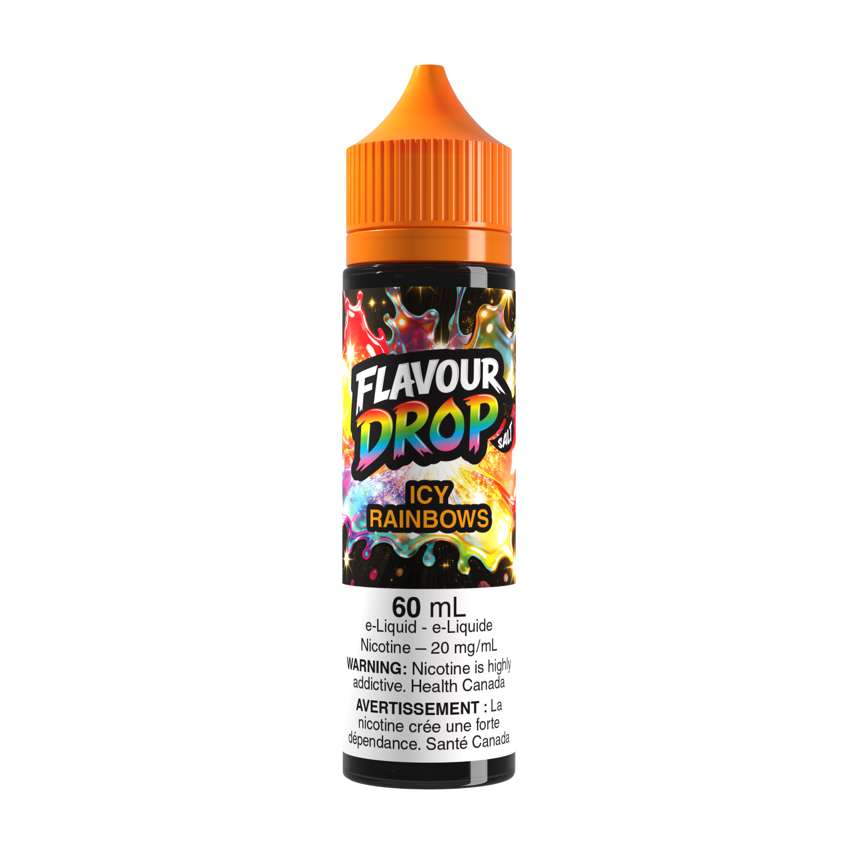 Flavour Drop Salt Icy Rainbows 60mL salt nicotine e-liquid bottle