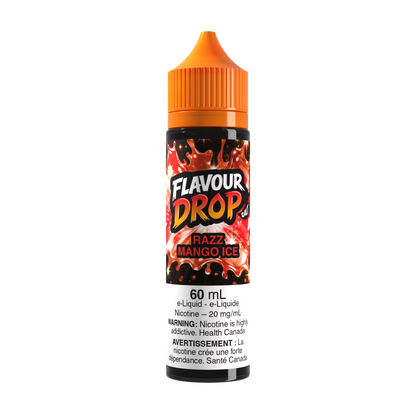Flavour Drop Salt Razz Mango Ice 60mL salt nicotine e-liquid bottle