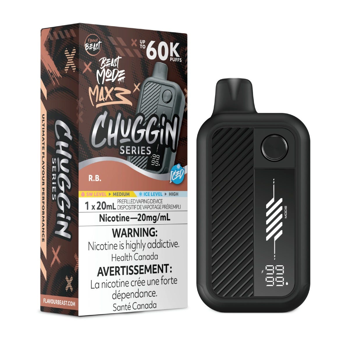 Flavour Beast Mode Max 3 R.B. Iced Disposable Vape - Supa Vapes