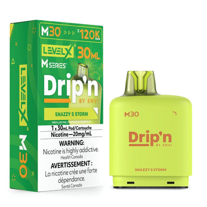 Level X Drip'n by Envi M30 pod in Snazzy S Storm flavour, 30mL, 120K puffs | Supa Vapes Canada
