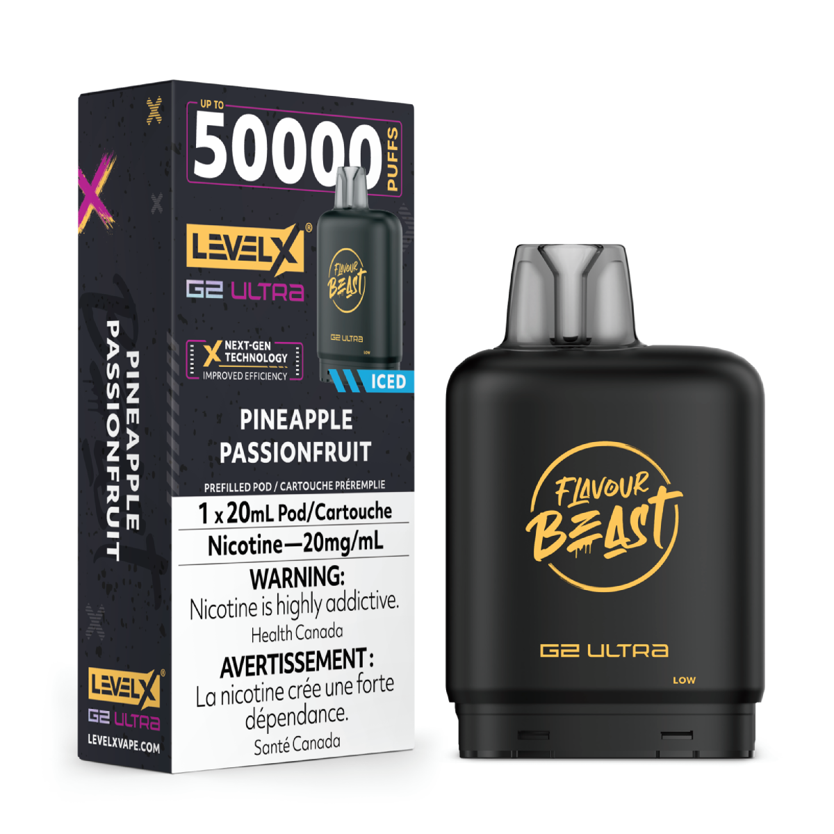 Flavour Beast Level X G2 Ultra Pod Iced - Pineapple Passionfruit Iced