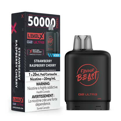 Flavour Beast Level X G2 Ultra Pod Iced - Strawberry Raspberry Cherry Iced