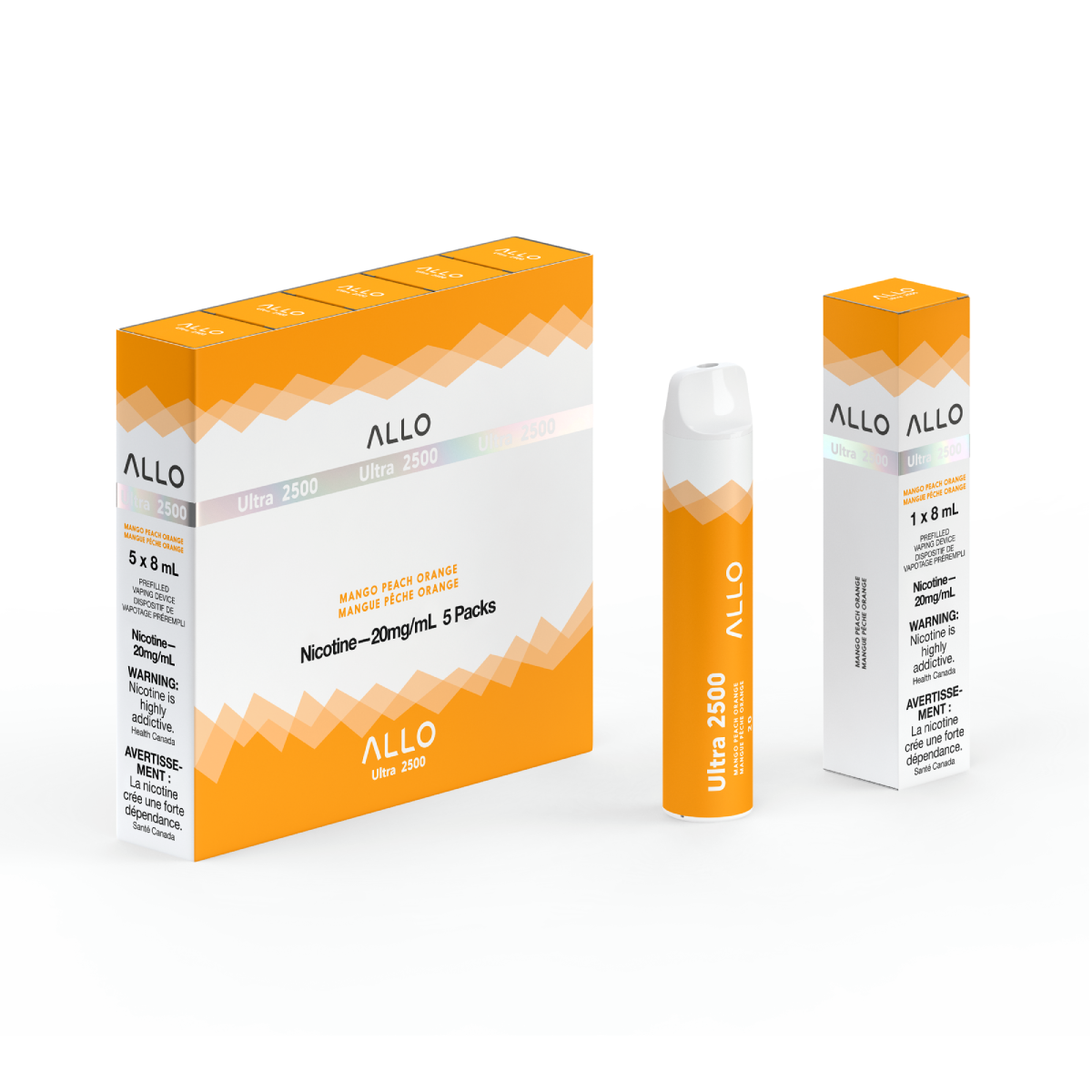 Allo Ultra 2500 Disposable Vape — Mango Peach Orange