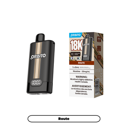 Orbito Slim 18K disposable vape in Route flavour, 18,000 puffs, 8mL | Supa Vapes Canada