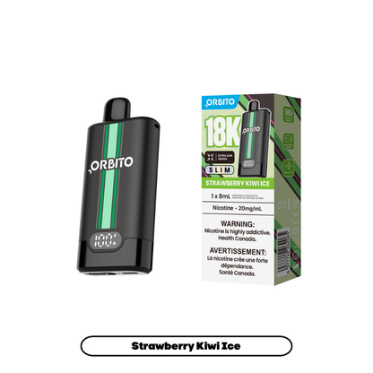 Orbito Slim 18K disposable vape in Strawberry Kiwi Ice flavour, 18,000 puffs, 8mL | Supa Vapes Canada