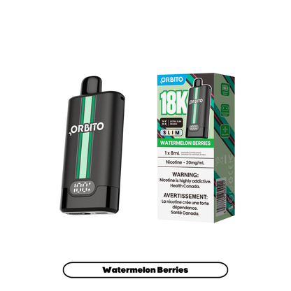Orbito Slim 18K disposable vape in Watermelon Berries flavour, 18,000 puffs, 8mL | Supa Vapes Canada