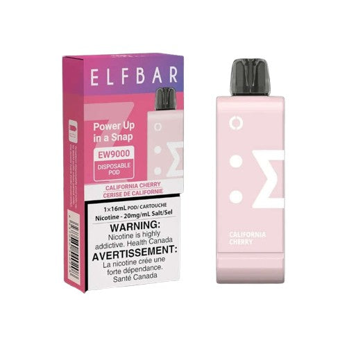Elfbar EW9000 Pod, Cherry Strazz flavour, up to 9000 puffs, designed for smooth and intense vaping sessions, ideal for Ontario and Quebec vapers.