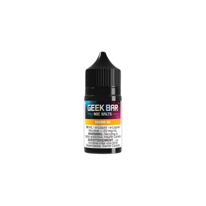 GEEK BAR NIC SALTS E-liquid in a 30mL bottle with 20mg/mL nicotine, featuring a frozen ice flavor.