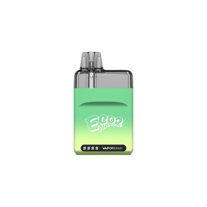 Vaporesso Eco Nano 2 Open Pod Kit 6mL in vibrant green color with dual mouthpieces.