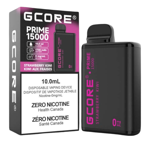 GCORE PRIME 15000 Disposable, Classico Ice flavour, zero nicotine, 15,000 puffs capacity disposable vape, perfect for flavourful vaping in Ontario and Quebec.