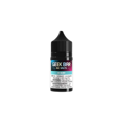 GEEK BAR NIC SALTS E-liquid – Ice Blast flavor in a 30mL bottle with 20mg/mL salt nicotine.
