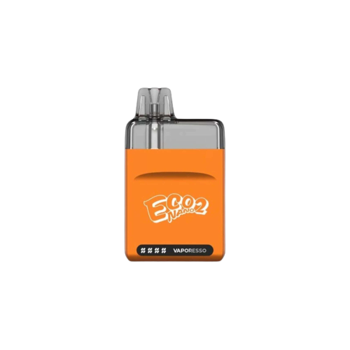 Vaporesso Eco Nano 2 Open Pod Kit 6mL in vibrant orange color, showcasing its sleek design.