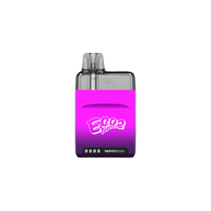 Vaporesso Eco Nano 2 Open Pod Kit 6mL in vibrant pink color against a black background.