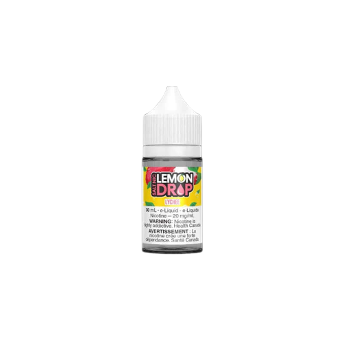 Lemon Drop Salt Nic 30ML, Lychee flavour, 12mg nicotine, refreshing lemon drop with exotic lychee twist, smooth and fruity vape, ideal for Ontario and Quebec vapers.