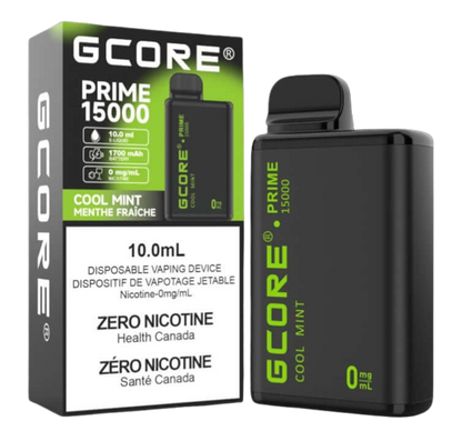 GCORE PRIME 15000 Disposable, Peach Ice flavour, zero nicotine disposable vape with 15,000 puffs and 1700 mAh battery, ideal for Ontario and Quebec vapers.