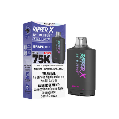 Ripper X 75K (10mg) Grape Ice prefilled salt nicotine pod