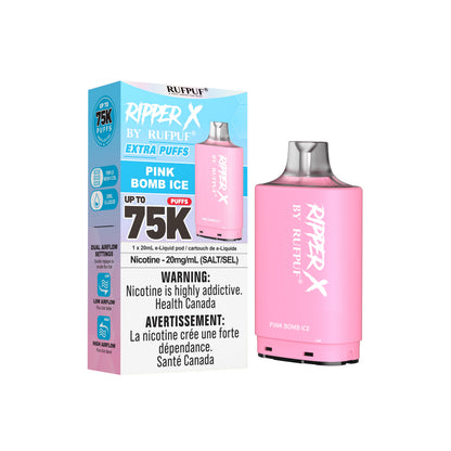 Ripper X 75K (10mg) Pink Bomb Ice prefilled salt nicotine pod