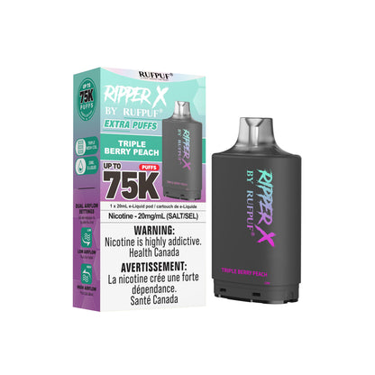 Ripper X 75K (10mg) Triple Berry Peach prefilled salt nicotine pod