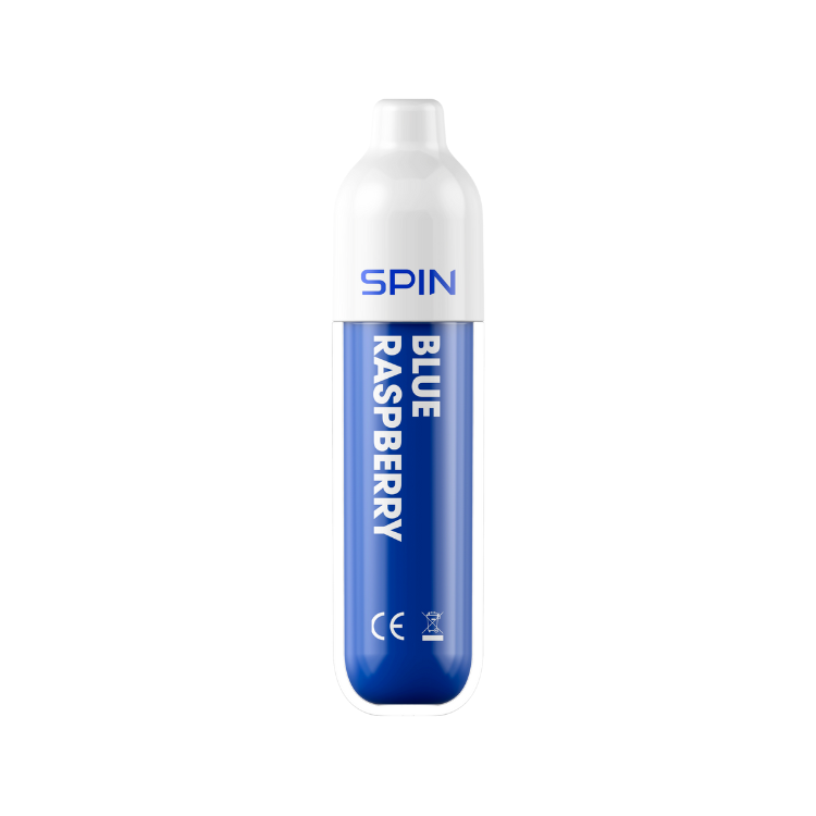 SPIN 1500 Blue Raspberry disposable vape, compact 2mL mesh coil device | Supa Vapes Canada