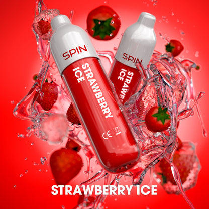 SPIN 1500 disposable vape in Strawberry Ice flavour, 1,500 puffs, 2mL | Supa Vapes Canada