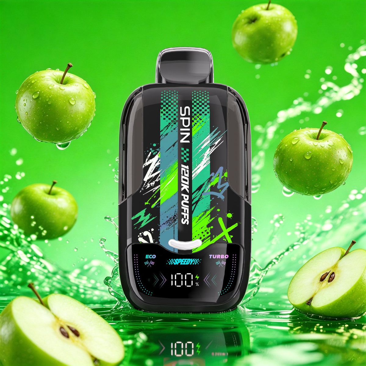 SPIN Speedy 120K Green Apple disposable vape | Supa Vapes Canada