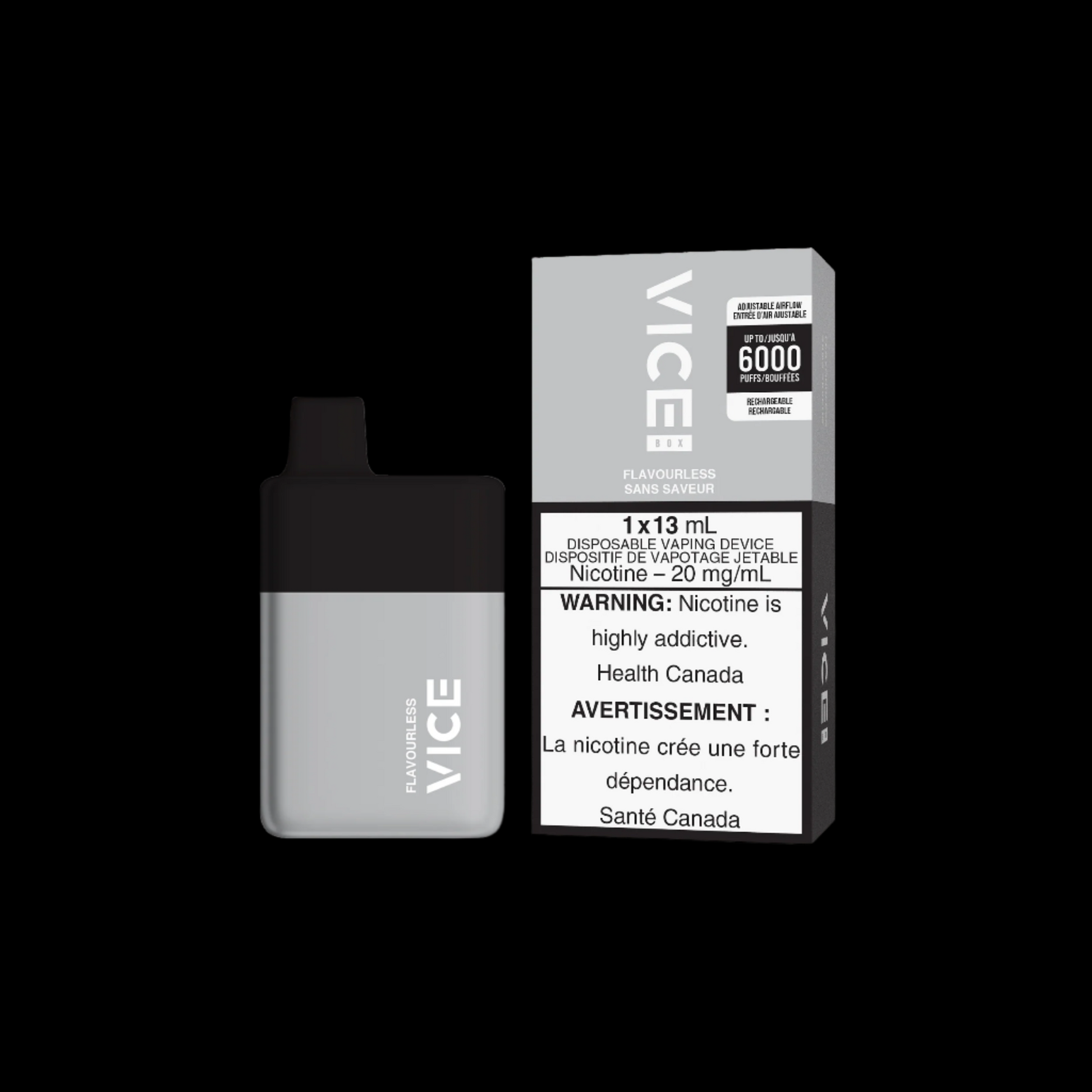 Disposable Vape Flavour: Flavorless Get VICE box 6000 now at Supa Vapes, your go-to vape shop in Hawkesbury, Ottawa & Ontario. Shop premium vapes, pods, e-liquids, and accessories from trusted brands.